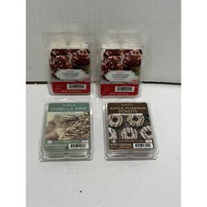 Lot Of 4 Candle Warmers Scented Wax Melts Cubes Candycane Pumpkin Donuts Vanilla